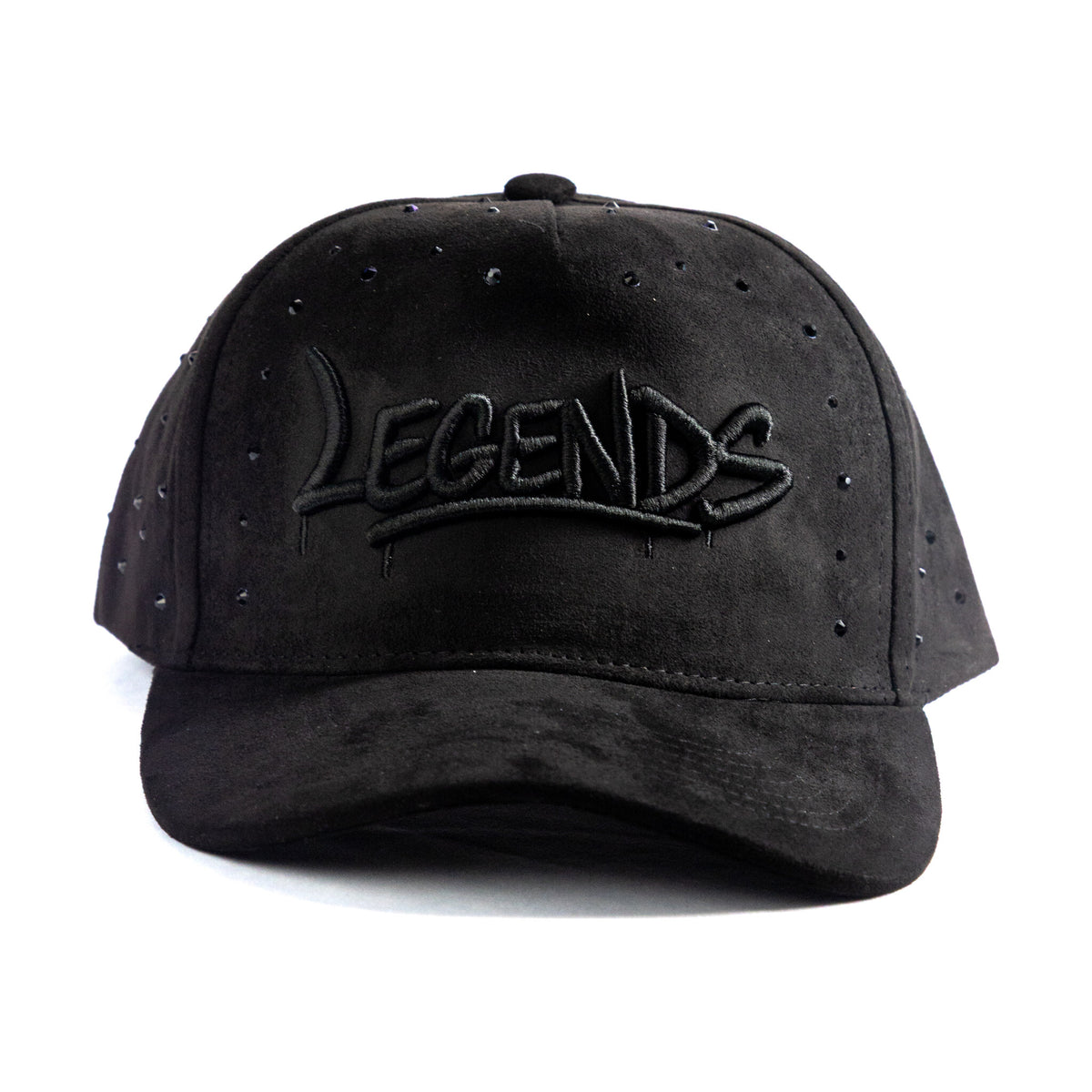 Gorra Legends Full Black - vista frontal con logo LEGENDS bordado 3D tono sobre tono