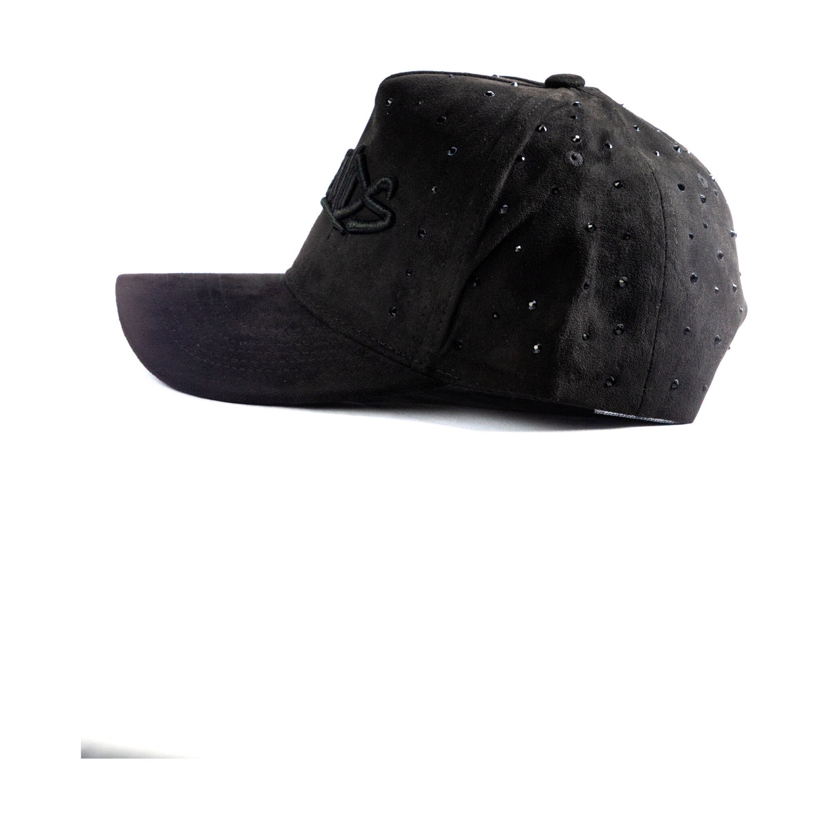 Gorra Legends Full Black - vista lateral derecha en gamuza premium