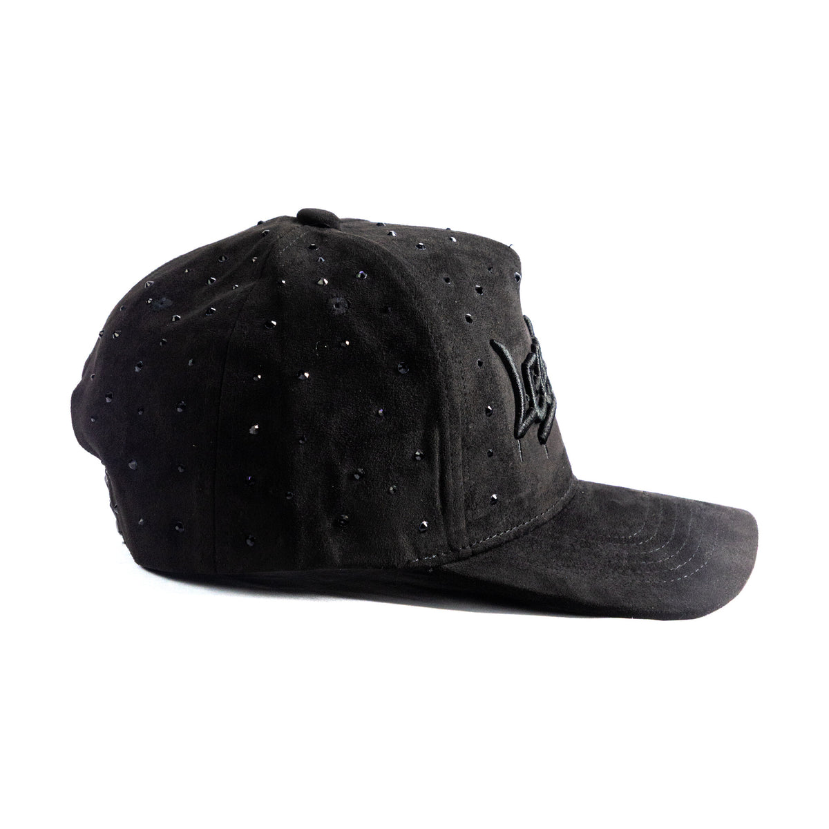 Gorra Legends Full Black - vista lateral izquierda con cristales negros